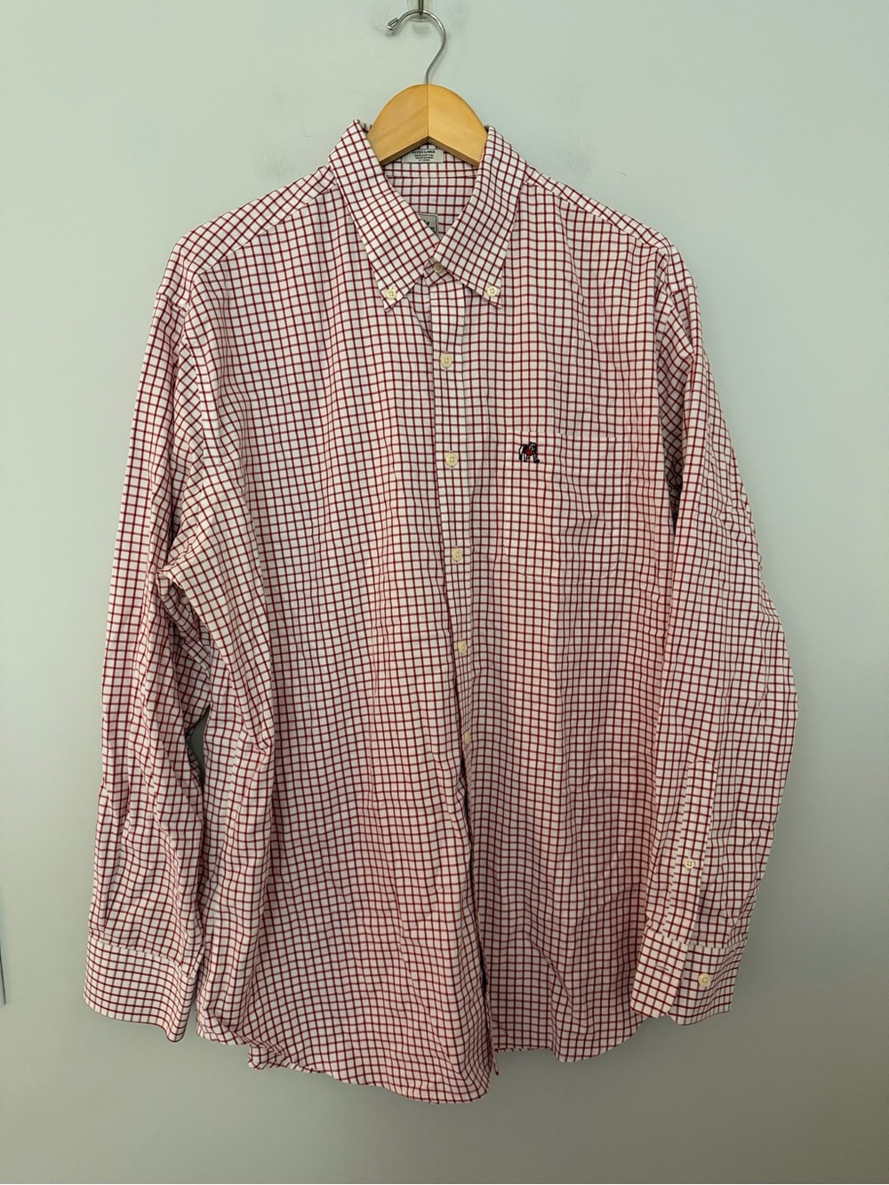Peter Millar University of Georgia UGA Button Down Shirt Red White Size XL